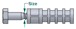 Lag shield diameter