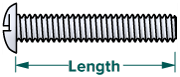 One way round machine screw length