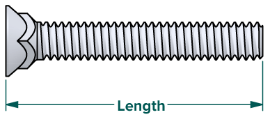 Plow bolt flat head length