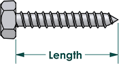 Hex head sheet metal screw length