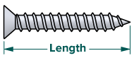 Spanner flat sheet metal screw length